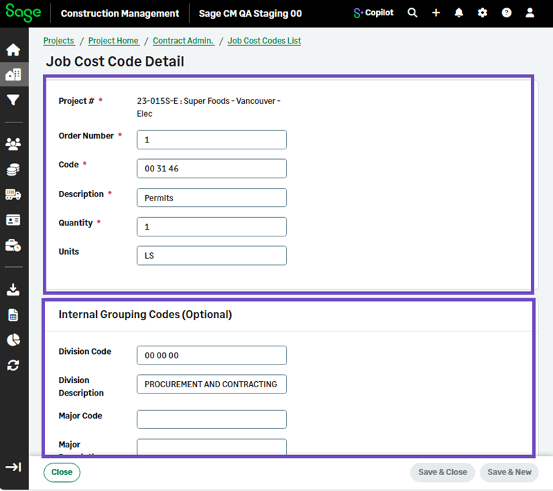 Grid section showing how to add new sub records within a form.