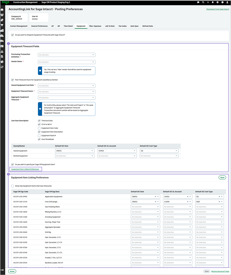 Details for setting linking preferences.