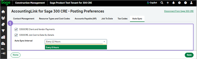 The auto sync options.