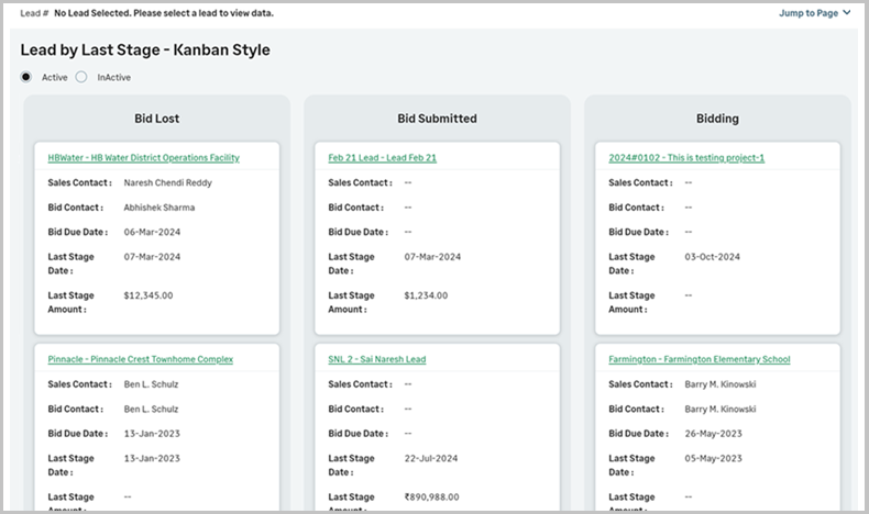 The Kanban view.